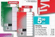 Croxley A4 File Dividers 1-5 Part PVC-Each