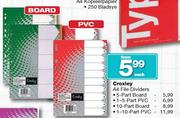 Croxley A4 File Dividers 1-10-Part PVC-Each