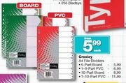 Croxley A4 File Dividers 5-Part Board-Each