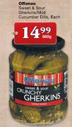 Offenau Sweet & Sour Gherkins/Mild Cucumber Dills-680g Each