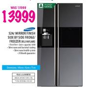 Samsung Mirror Finish Side By Side Fridge/Freezer(RS21HFLMR)-524Ltr