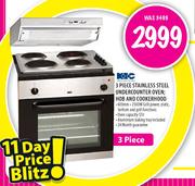 KIC Stainless Steel Undercounter Oven; Hob And Cookerhood-3 Piece