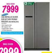 Samsung Metallic Silver Side By Side Fridge/Freezer(RSA1NTMG/XFA)-550Ltr