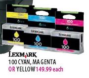 Lexmark 100 Cyan, Magenta or Yellow-each