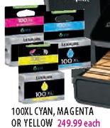Lexmark 100XL Cyan, Magenta or Yellow-each
