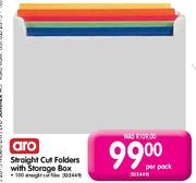 Aro Straight Cut Folders With Storage Box Per Pack (132449)