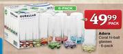 Adora Coral Hi-Ball Glasses 6 Pack-Per Pack