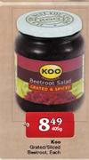 Koo Grated/Sliced Beetroot-405gm Each