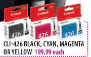CLI-426 Black, Cyan, Magenta Or Yellow-Each
