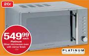Platinum Silver Microwave Oven With Mirror Finish-20Lt