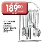 Style House 24 Piece Stainless Steel Hanging Cutlery Set