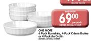 One More 6 Pack Ramekins, 4 Pack Creme Brulee Or 4 pack Au Gratin