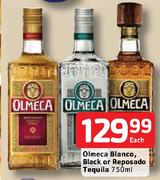 Olmeca Blanco,Black Or Reposado Tequila-750ml Each