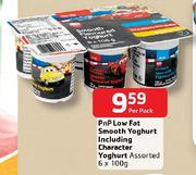 PnP Low Fat Smooth Yoghurt Including Character Yoghurt Assorted-6 x 100g Per Pack