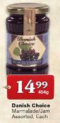 Danish Choice Marmalade/Jam Assorted, Each-454g