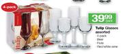 Tulip Glasses Assorted-4 Per Pack