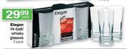Elegan Hi-Ball/Whisky Glasses-3 Per Pack