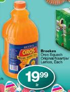 Brookes Oros Squash Original/Naartjies/Lemos-2ltr Each