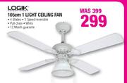 Logik 105cm 1 Light Ceiling Fan