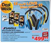 Sansui MP3 Player With Video Playback And Headphones-Each