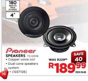 Pioneer 180 Watts Max Power,4" Speakers-Per Pair
