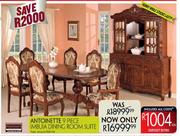 Antoinette 9 Piece Imbuia Dining Room Suite