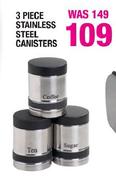 3 Piece Stainless Steel Canisters