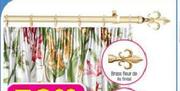 25mm Aluminium Curtain Brass Fleur De Lis Finial