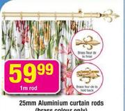 25mm Aluminium Curtain Rod-1m