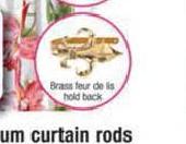 25mm Aluminium Curtain Brass Fleur De Lis Hold Back