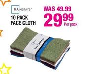 Mainstays 10 Pack Face Cloth-Per Pack