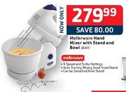 Mellerware Hand Mixer With Stand And Bowl-Each