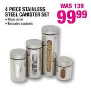 4 Piece Stainless Steel Canister Set