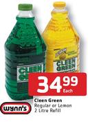 Wynn's Cleen Green Regular Or Lemon Refill-2ltr Each