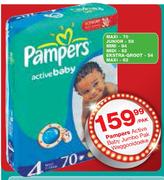 Pampers Active Baby Jumbo Pak Weggooidoeke Ekstra-Groot-54's/Maxi-62's Per Pack