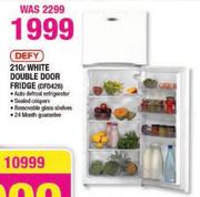 DEFY 210L White Double Door Fridge(DFD426)-Each