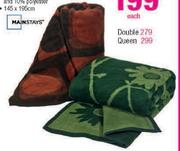 Mainstays Reversible Single Blanket-145x195cm Each