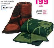 Mainstays Reversible Double Blanket-Each