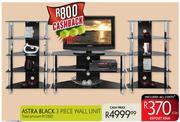 Astra Black 3 Piece Wall Unit