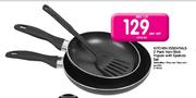 Kitchen Essentials 2 Pack Non-Stick Frypan With Spatula Set-Per Set