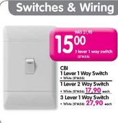 CBI 1 Lever 1 Way Switch White Each