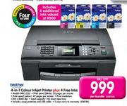 Brother 4-In-1 Colour Inkjet Printer Plus 4 Free Inks-Each