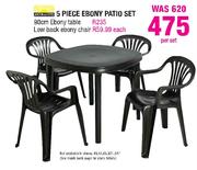 5 Piece Ebony Patio Set-Per Set