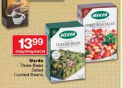 Werda Three Bean Salad/Curried Beans-405g/420g Each