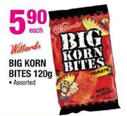 Willards Big Korn Bites Assorted-120g Each