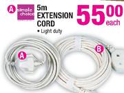 Simple Choice 5m Extension Cord Light Duty-Each