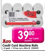 Aro Credit Card Machine Rolls-Per 8 Pack