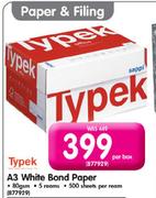 Typek A3 White Bond Paper-5 Reams Per Box