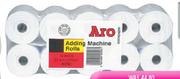Aro Adding Rolls(57mm(l) x 76m(l)-Per 10 Pack