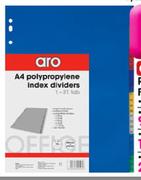 Aro Polypropylene File Dividers-10 Tab Each